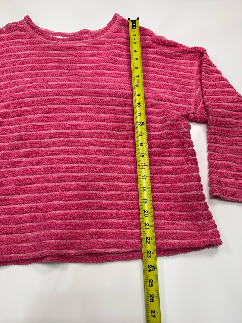 Escape 100% Cotton Fuchsia Textured Knit Pullover - Picture 3 of 7